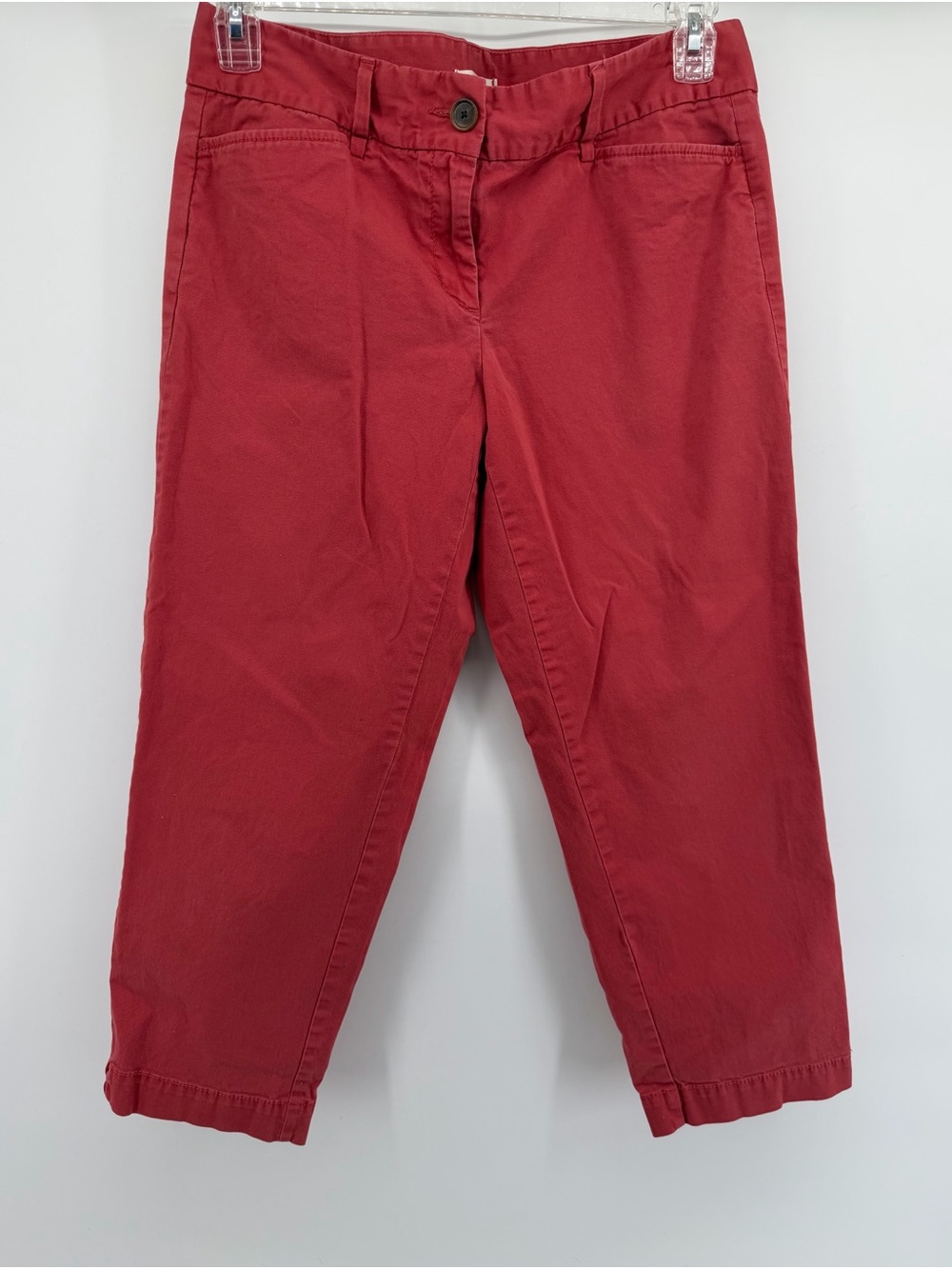 LOFT Red Cropped Chino Pants
